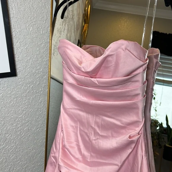 HOUSE OF CB 'Jasmine' Rose Pink Draped Strapless Corset Dress NWOT - Picture 11 of 14